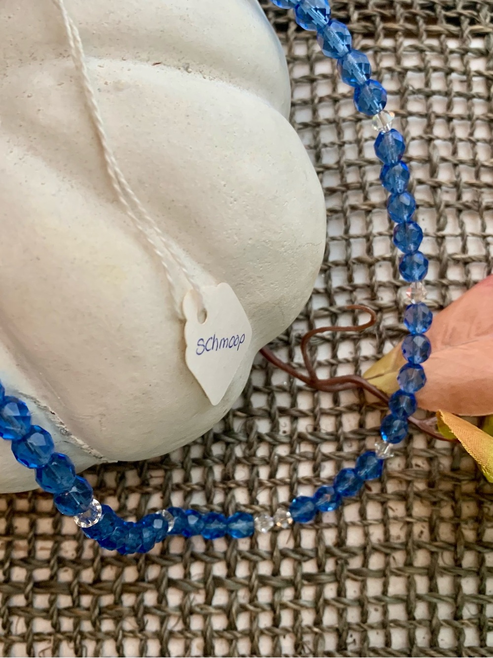 Schmoop NWT Handcrafted Cobalt Blue Crystal Beaded 19โ Necklace